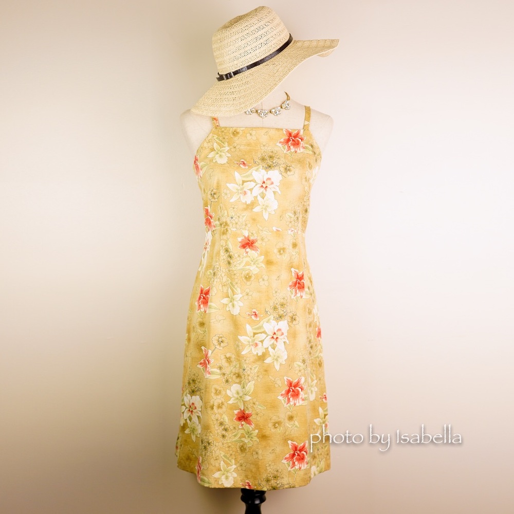 Tommy Bahama Soft Tan Floral Sheath Dress