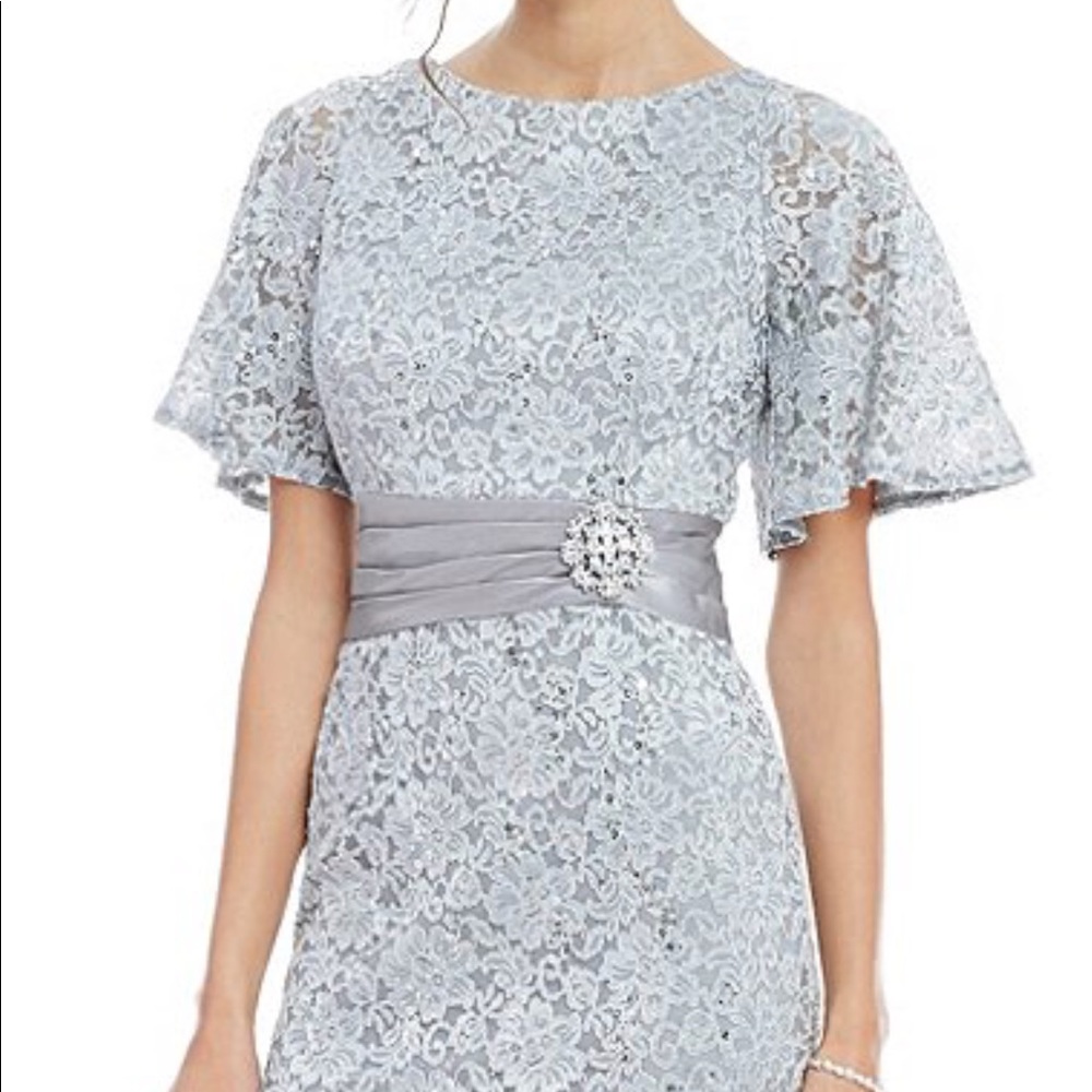 Silver knee length Cocktail Dress