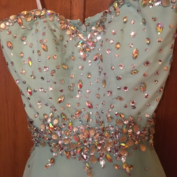 Short homecoming dress mint green Mori lee - Picture 3 of 3