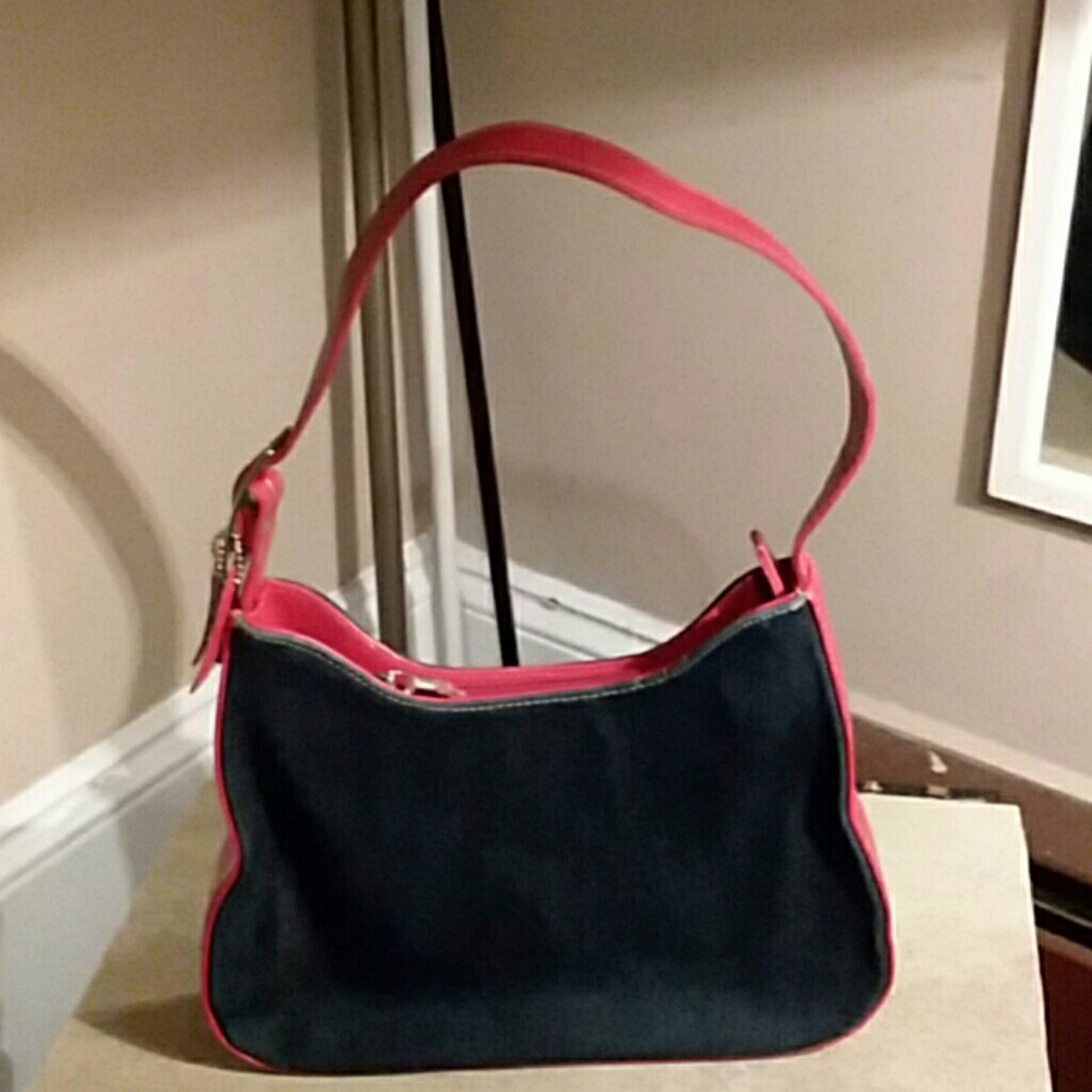 HANDBAG RED AND DENIM TOO CUTE