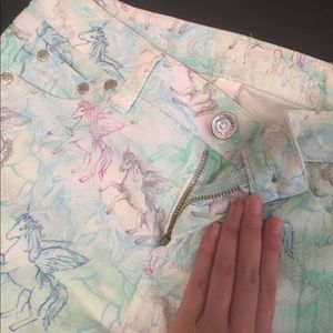 Super Cute Justice Prenium Unicorn Turquoise Jeans