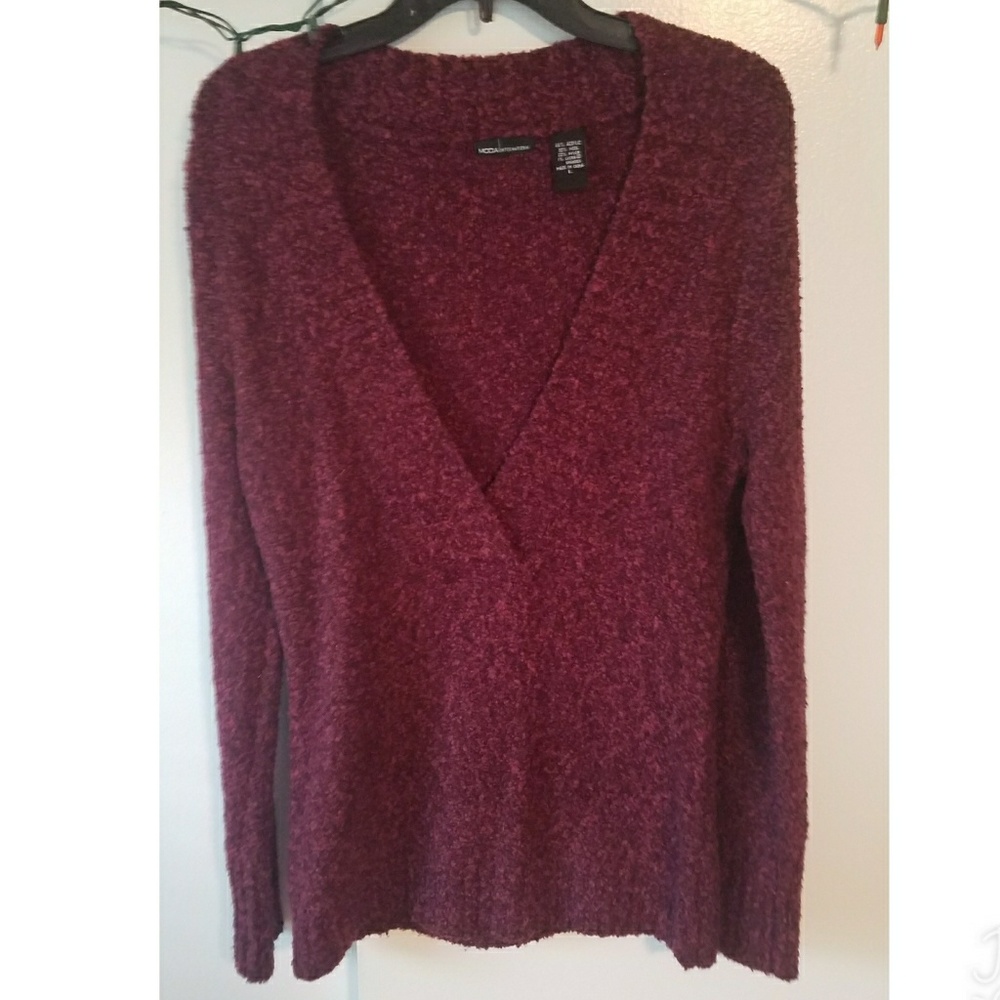 Beautiful, soft, deeper burgundy V-neck Sweater!!!