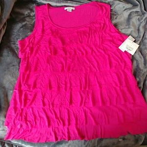 Hot pink ruffled tank