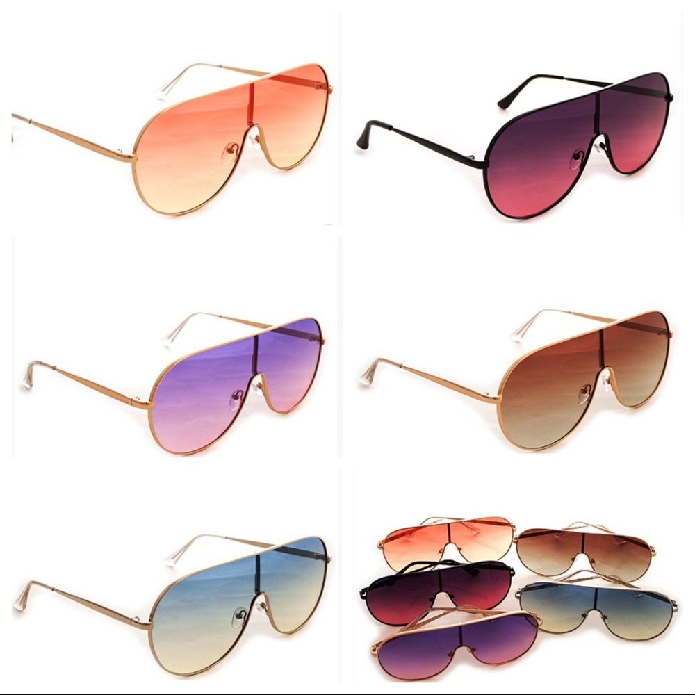 Oversized ombré aviator sunglasses
