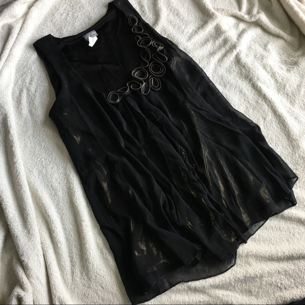 {DAYTRIP} Tiered Embellished Sleeveless Scoop-Neck