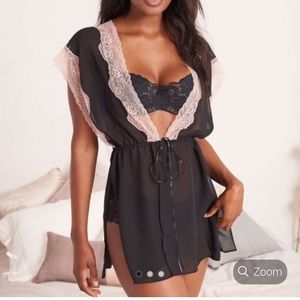 Sexy lace lingerie robe