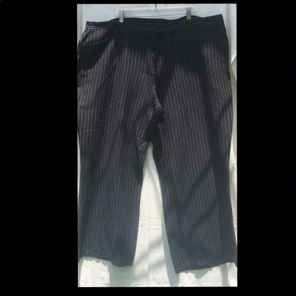 Black pinstripe pants
