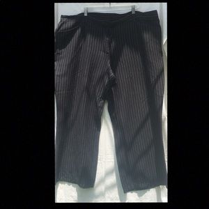 Black pinstripe pants