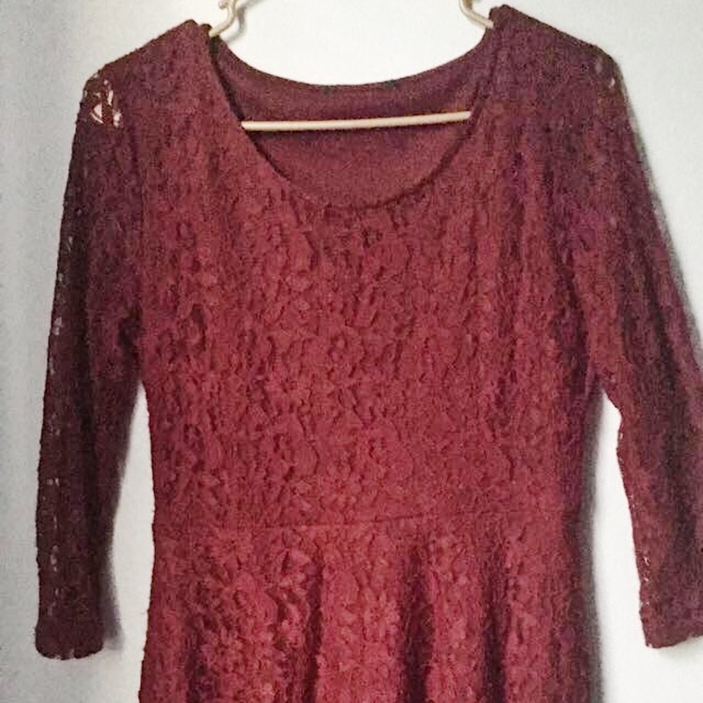 Deep red dress