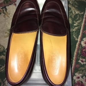 Tod's  Leather Loafers- Burgandy