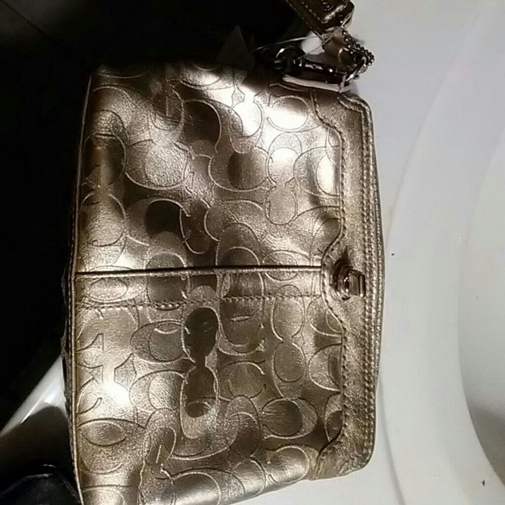 Coach Gold Wristlet NWT