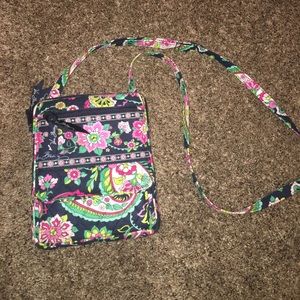 VERA BRADLEY NAVY PASLEY OVER THE SHOULDER BAG