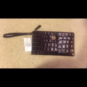 Micheal Kors Large Embossed Leather Clutch