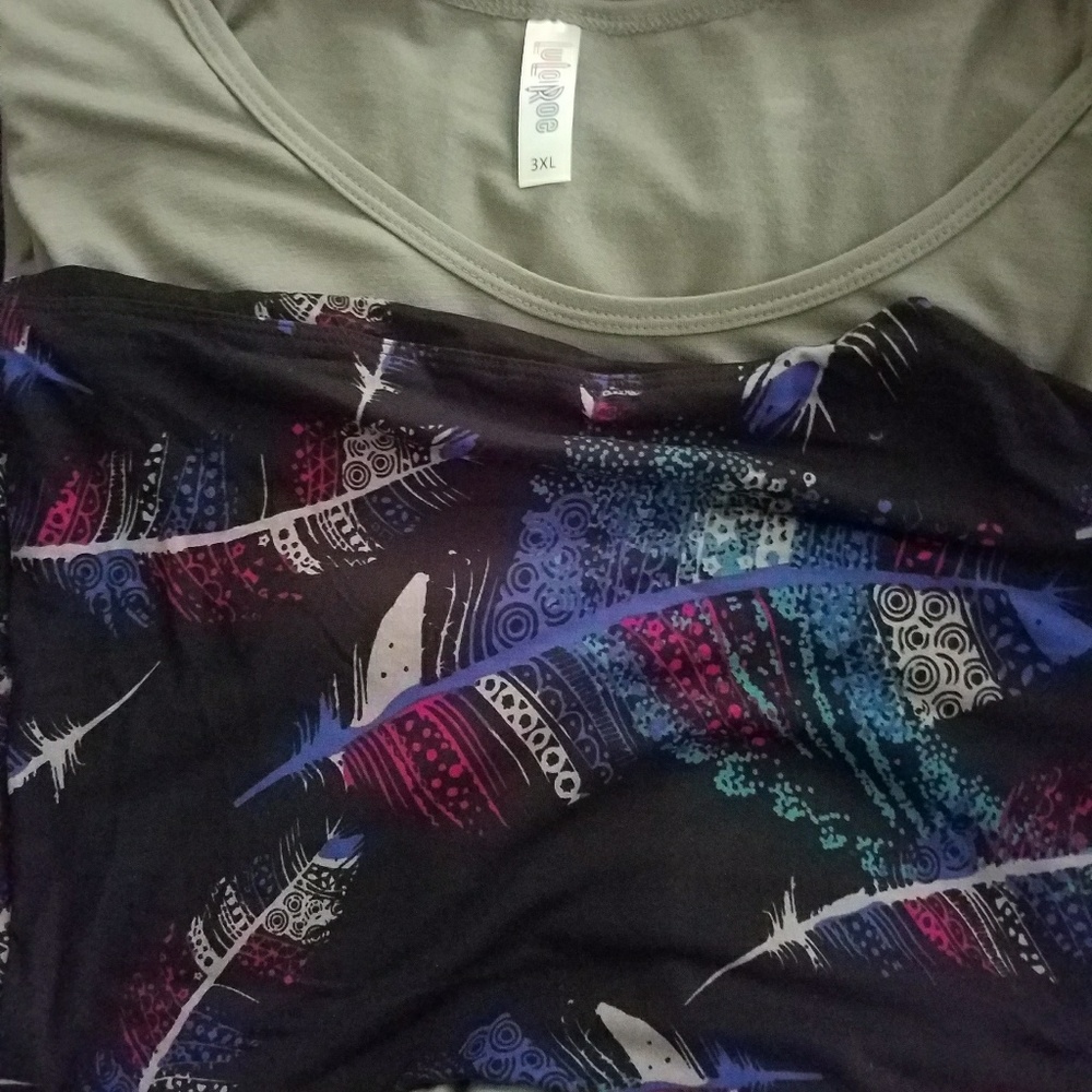 BNWT 3XL LULAROE PERFECT TEE WITH TC FEATHER LEGGI