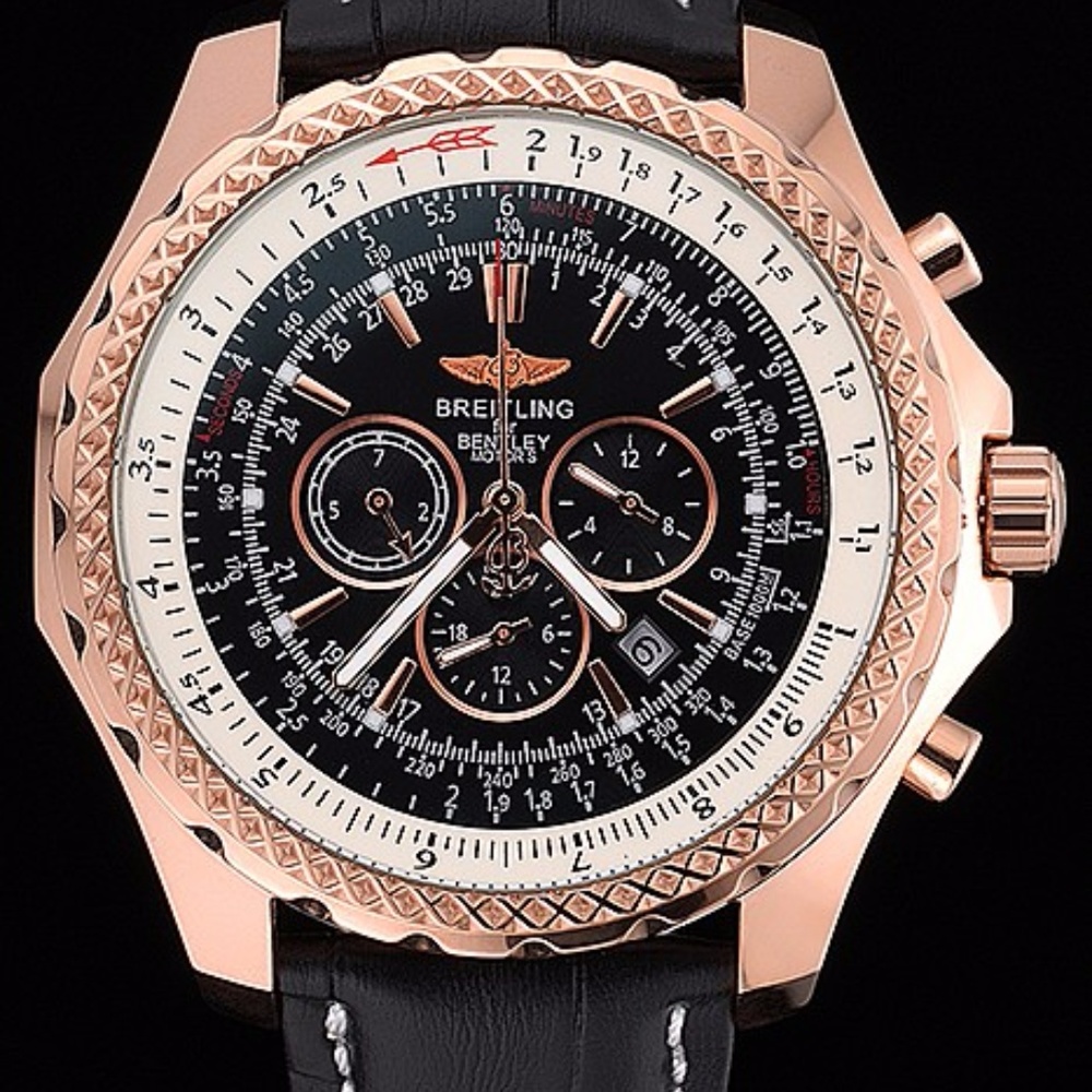 Speed Gold Case Black Dial Black Men's Watch