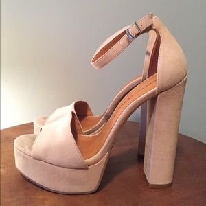Chinese laundry nude suede platform heels