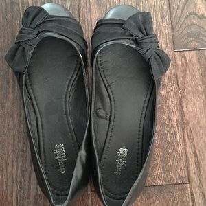 Bow Detailed Black Flats