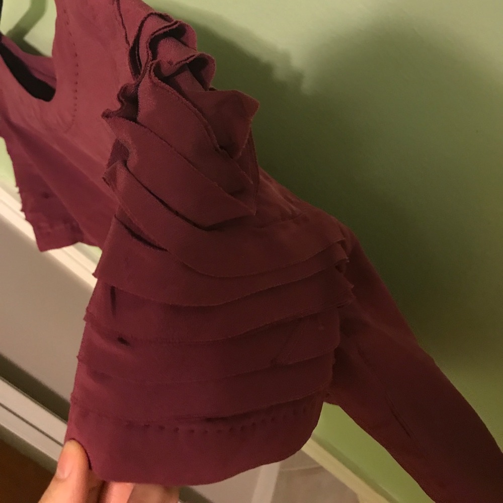 Silk Frilled Sleeve Blouse - image 3