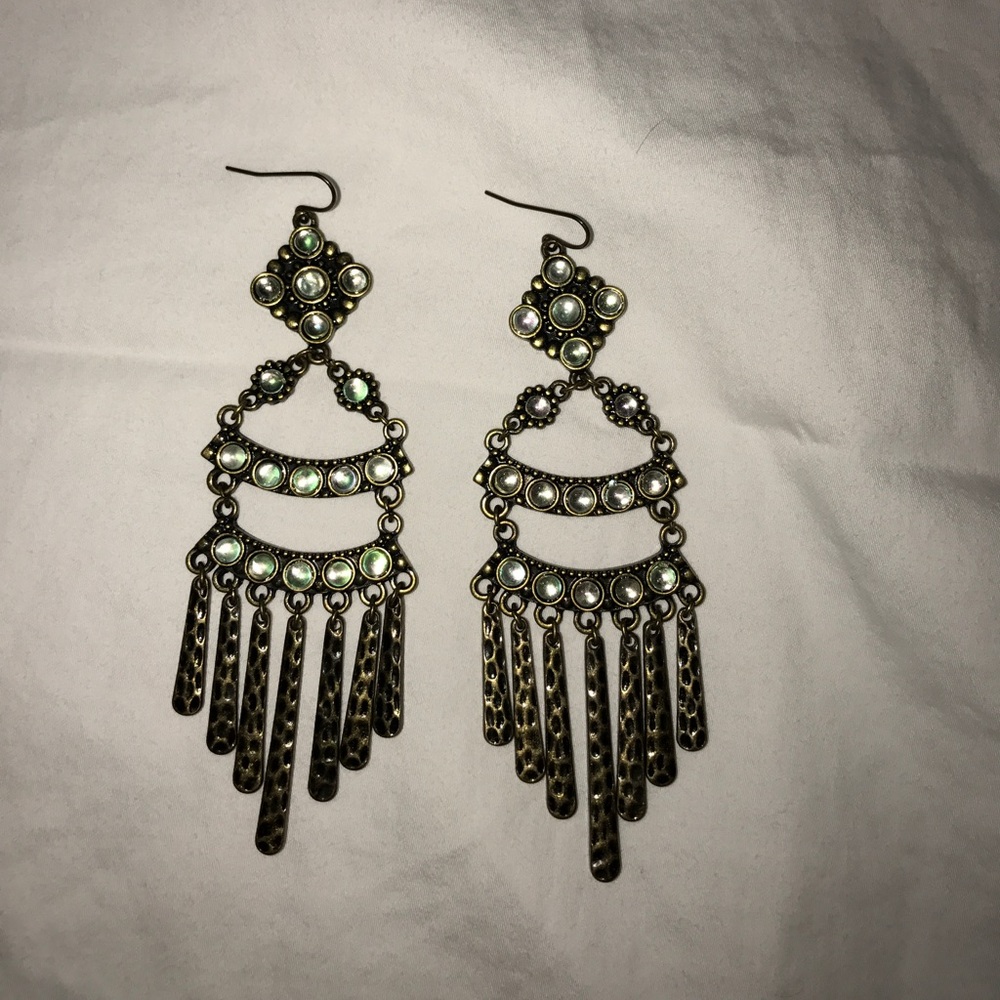 Chandelier Rustic Gold Earrings