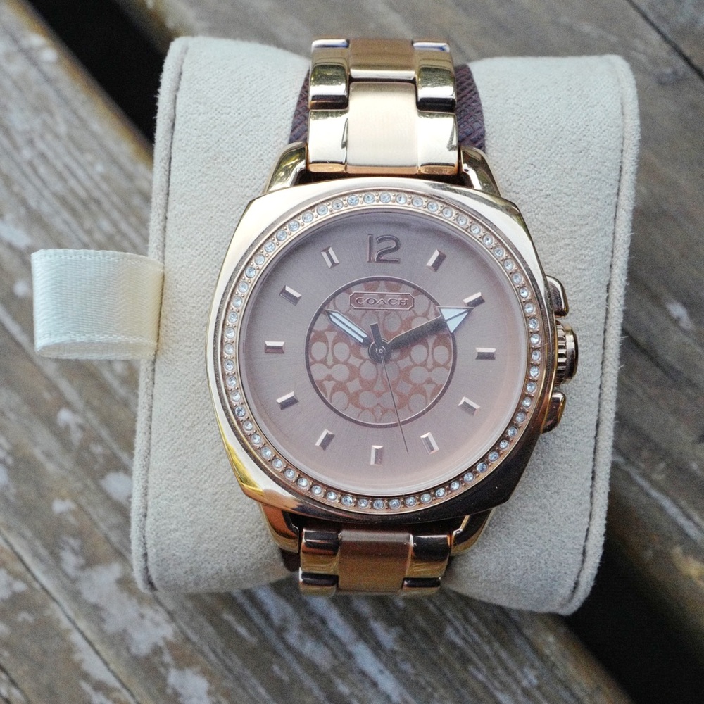 Coach Watch Rose Gold with Crystals