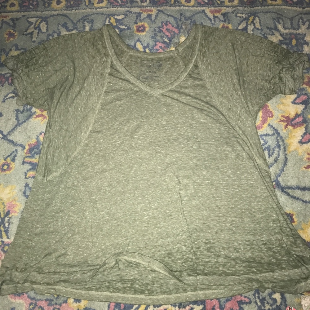 Green Free People Flowy T Shirt