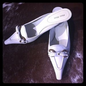 Miu Miu white kitten heel