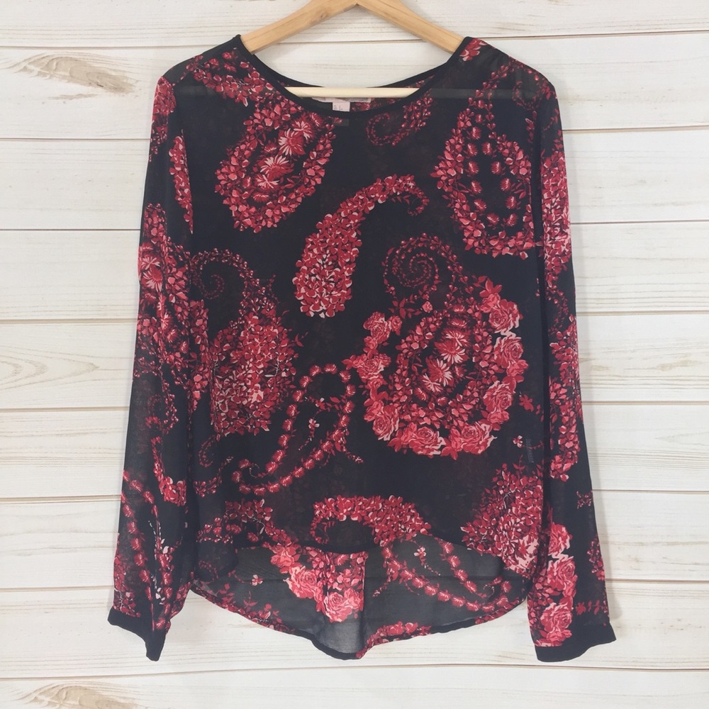Forever 21 Floral Sheer Top