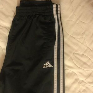 Good condition black and white adidas pants