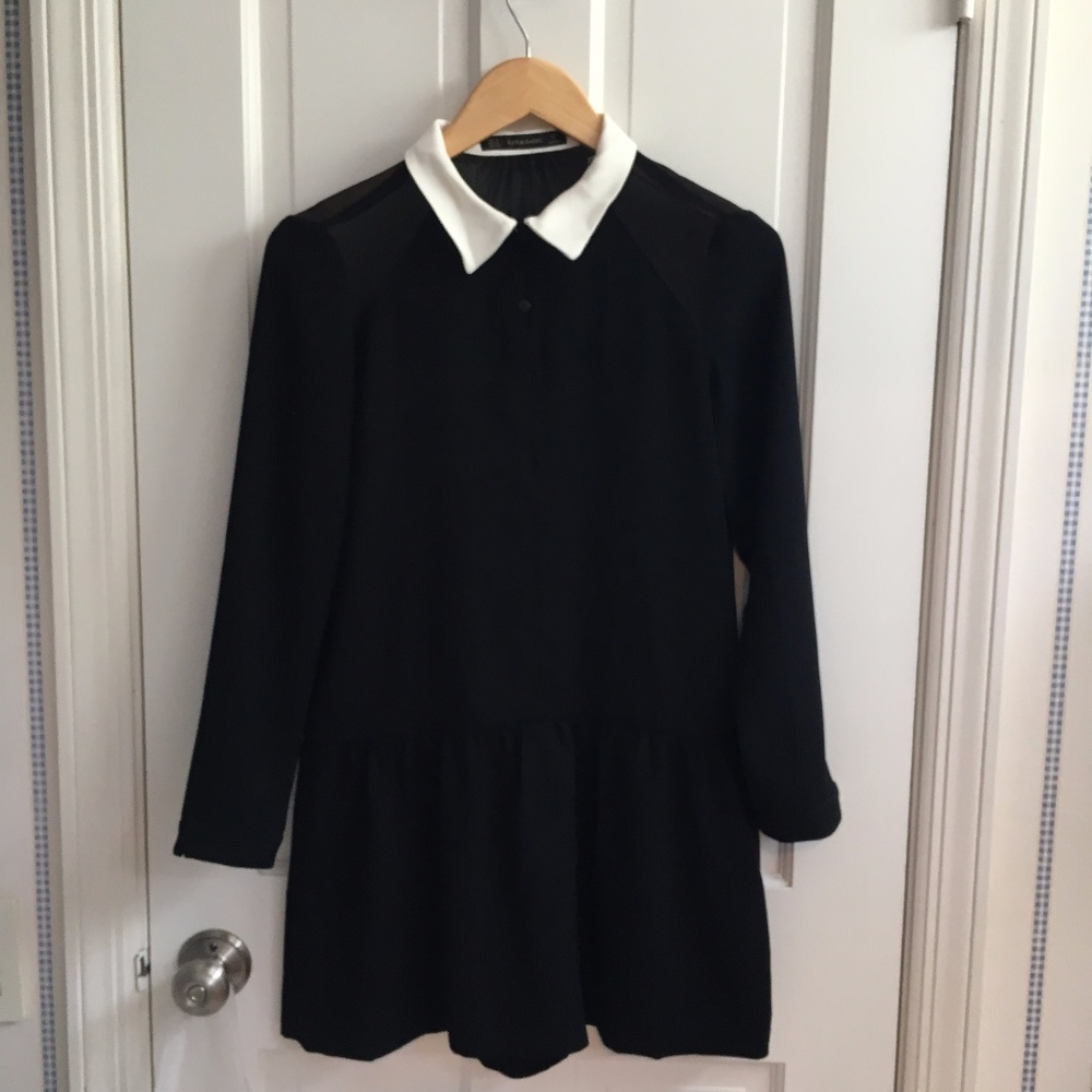 Black Zara button-down romper small (can fit M)
