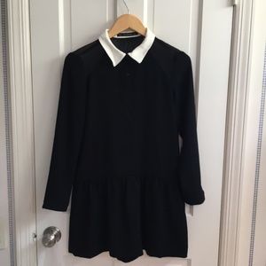 Black Zara button-down romper small (can fit M)