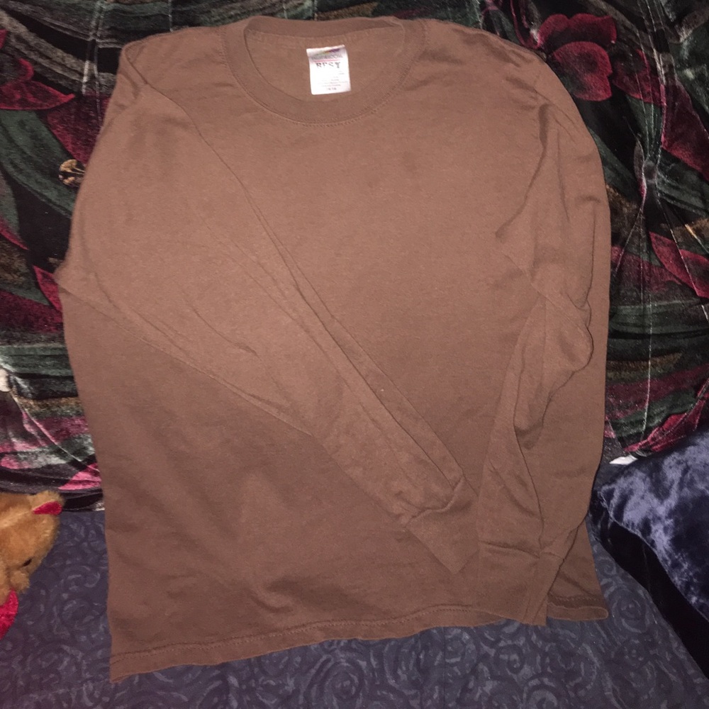 Plain brown long sleeve shirt