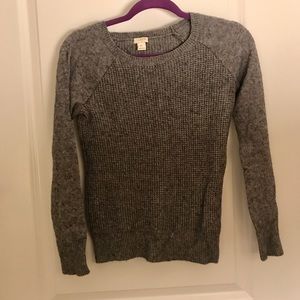 J. Crew Factory XS Grey Warmspun Waffle Sweater