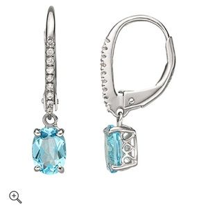 Blue topaz and saphirre sterling silver earings