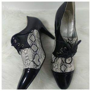 Ashro snake print ankle bootie