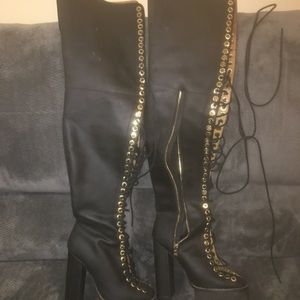 Jeffrey Campbell's thigh high boots