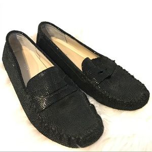 Nine West Textured Black Loafers