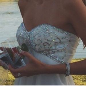 White dress with beading