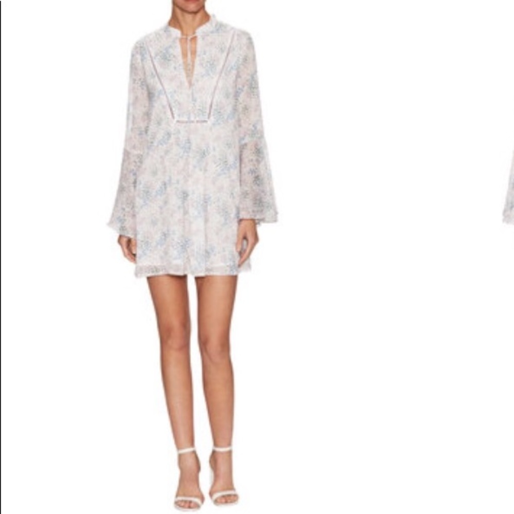 Floral Print Gathered Cuff Shift Dress