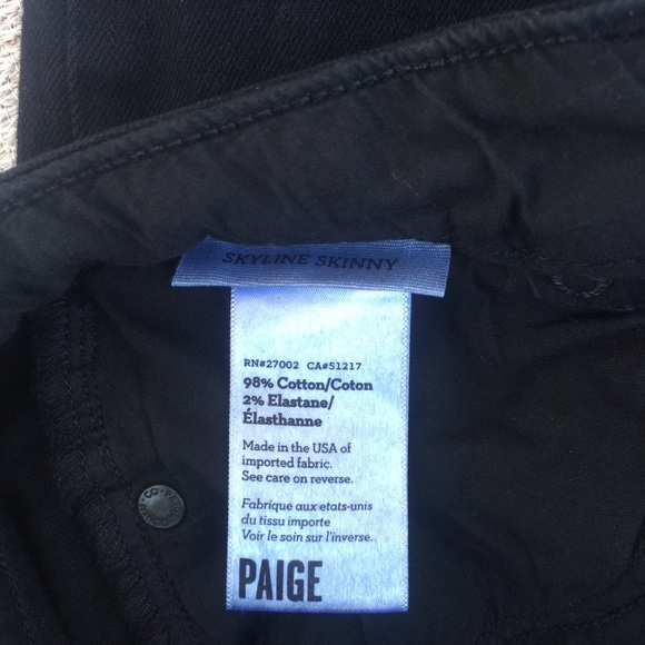 Paige Black Skyline Skinny Jean Sz 25 - Picture 4 of 7