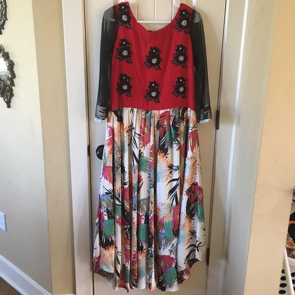 Embroidered Long Anarkali Suit.