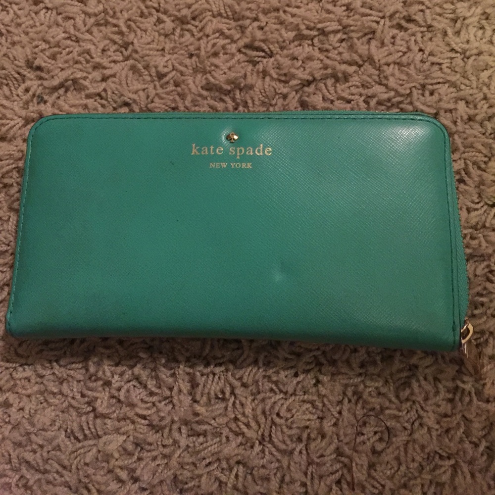 Kate Spade wallet in seafoam green