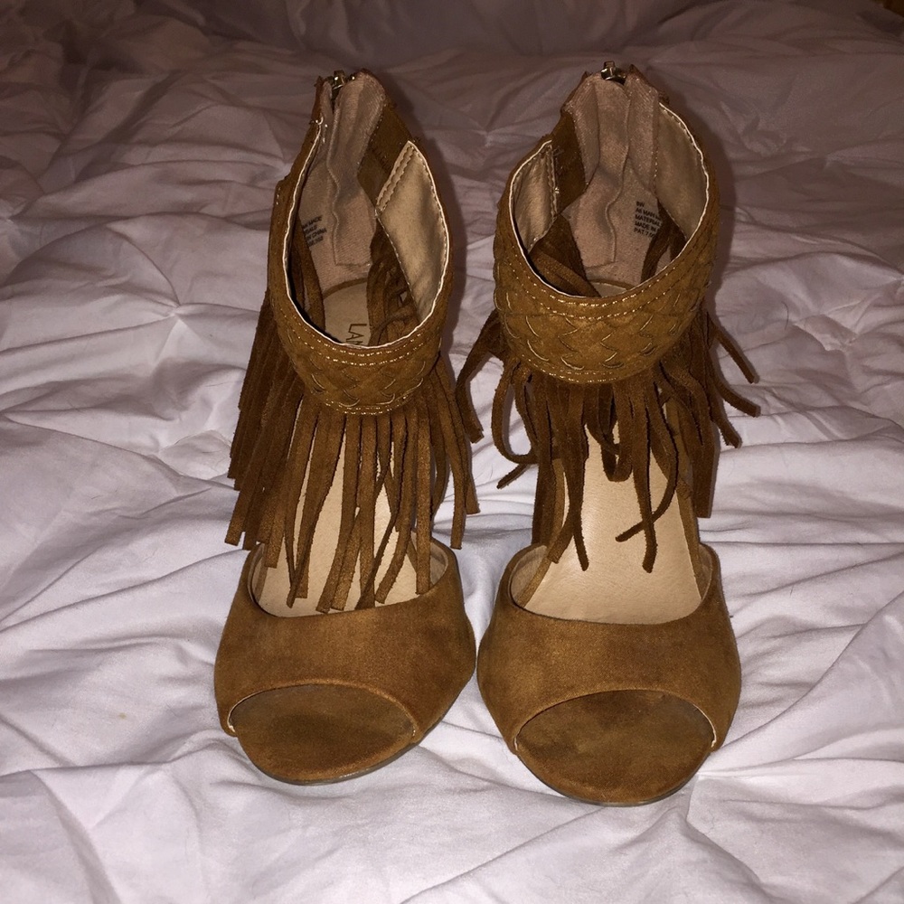 REDUCED! - Suede fringe heels - BRAND NEW!