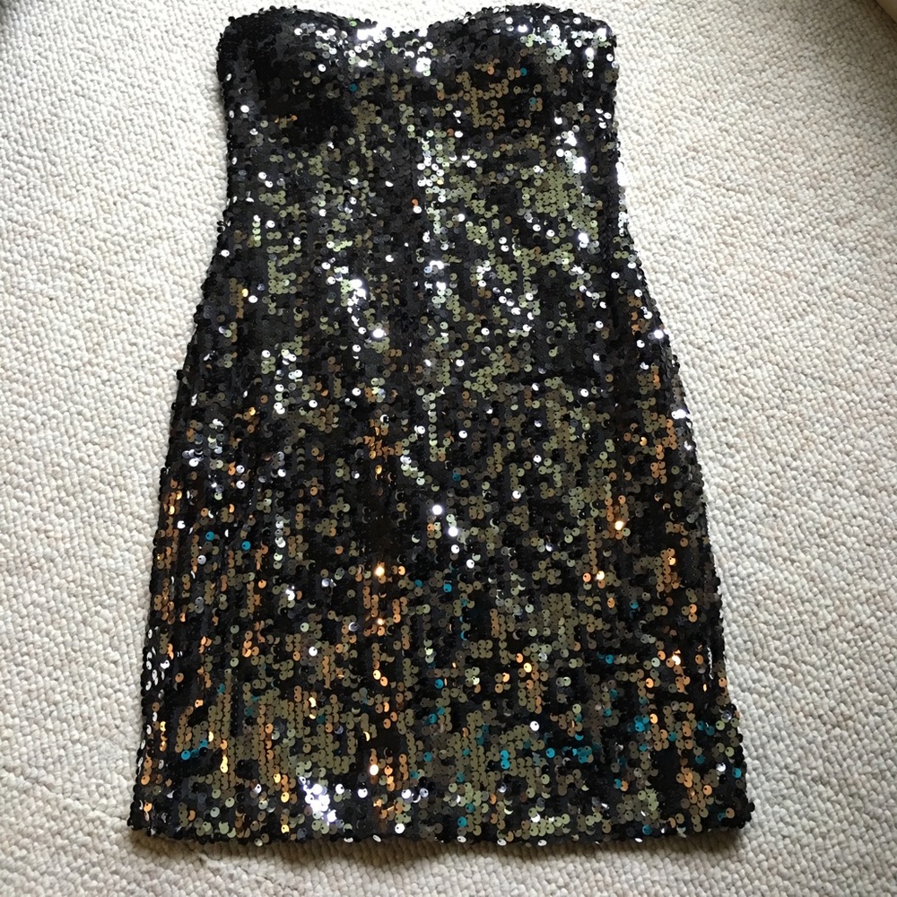 Strapless sequin As U Wish dress EUC