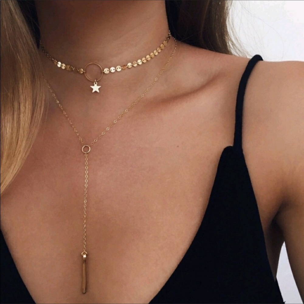 4 for $25✨HP✨Dainty Layered Star Choker