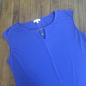 Calvin Klein Cobalt Blue Cap Sleeve Shirt - XL