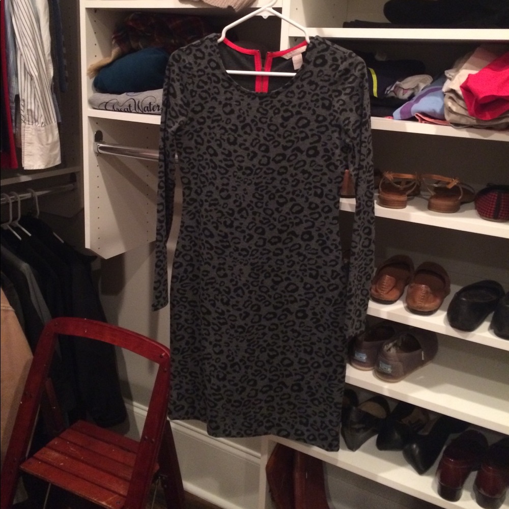 Banana Republic long sleeved leopard print dress