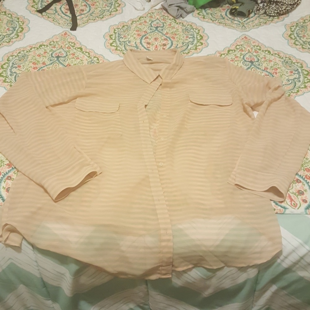 Plus sheer button up
