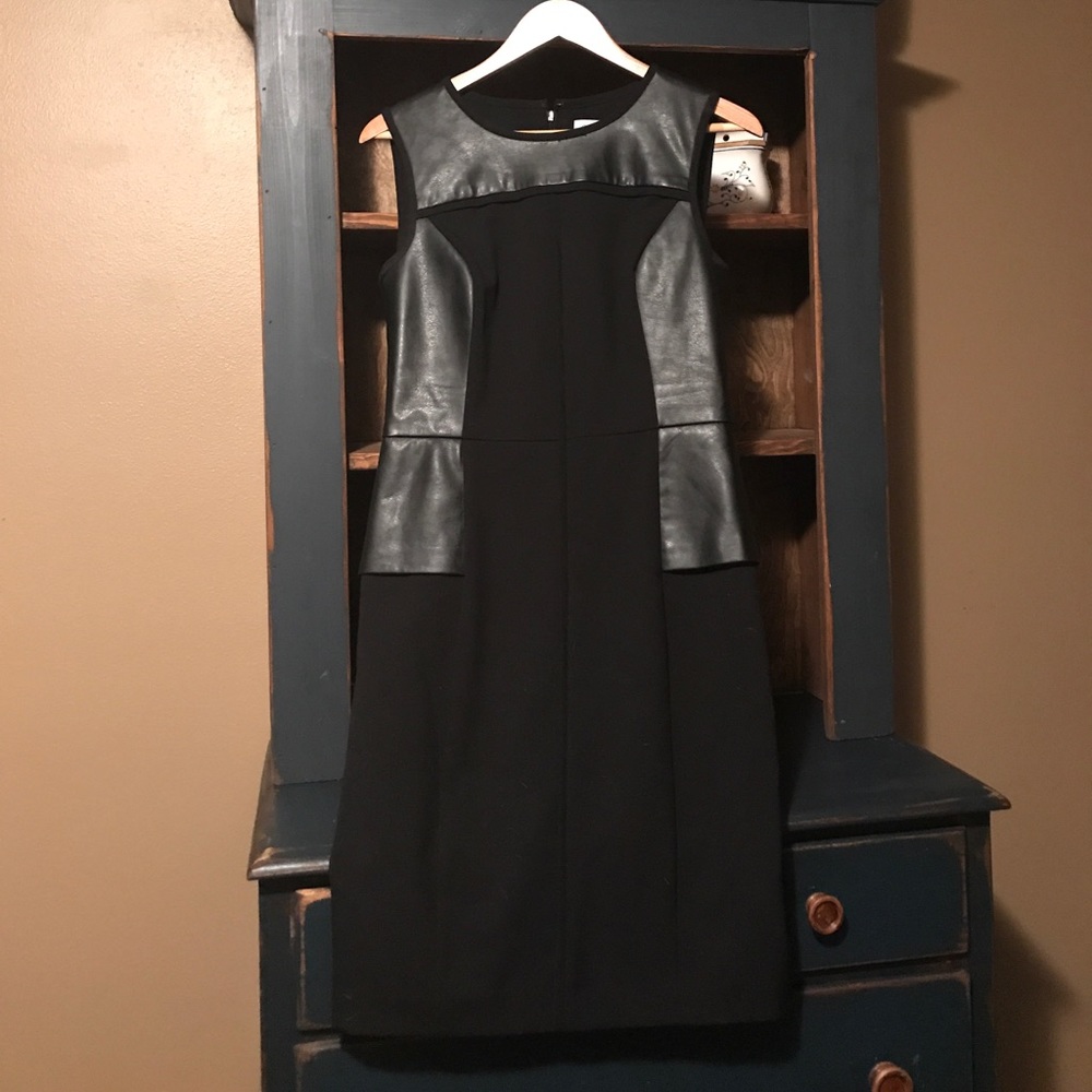 Calvin Klein sleeveless dress  leather detail