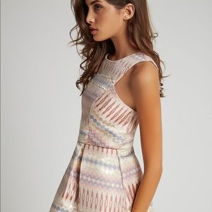 BCBGeneration structured metallic geometric dress