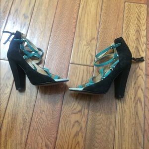 Zara Suede Heeled Sandals